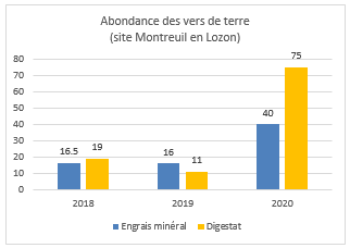 Abondance des vers de terres sur le site Montreuil en Lozon