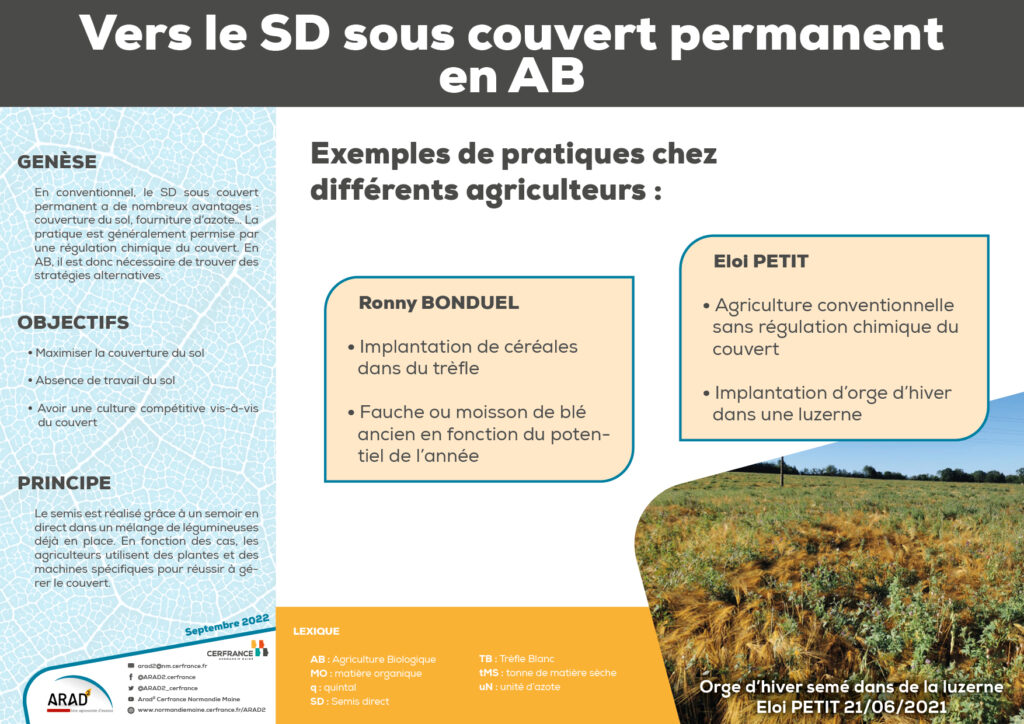 Vers le Semis-Direct sous couvert permanent en agriculture biologique