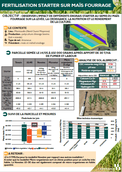 Fertilisation starter sur maïs fourrage