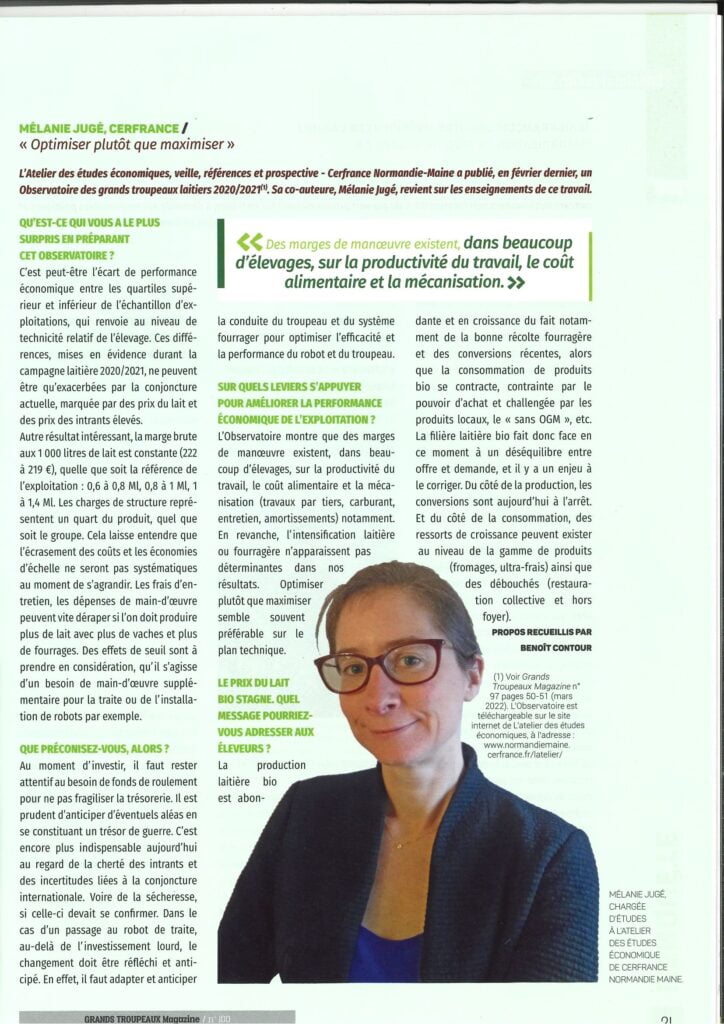 Mélanie Jugé dans Grands Troupeaux Magazine